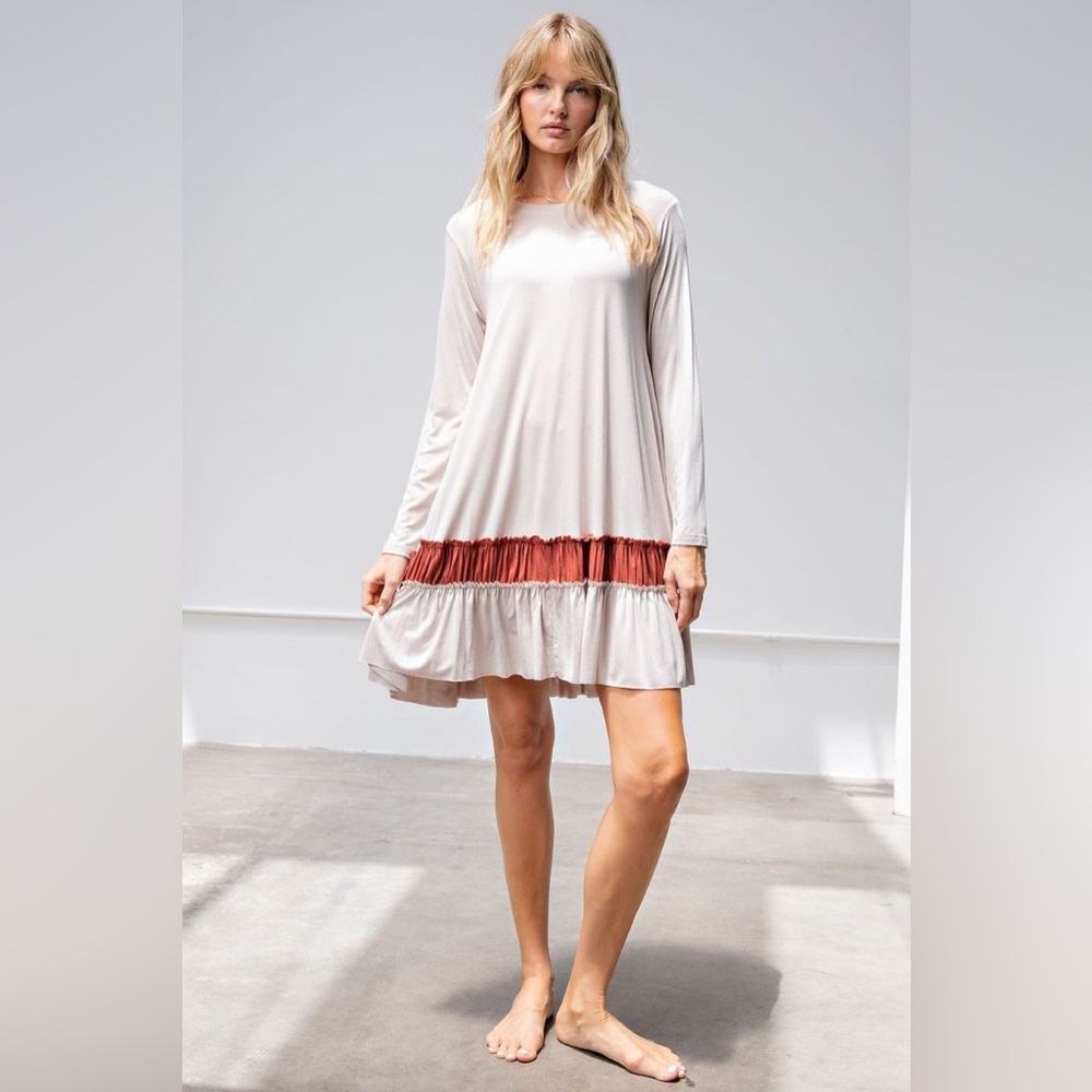 Easel Ruffle Bottom Dress NWT